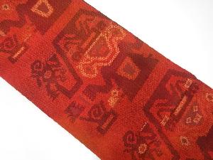 抽象人物模様織り出し袋帯